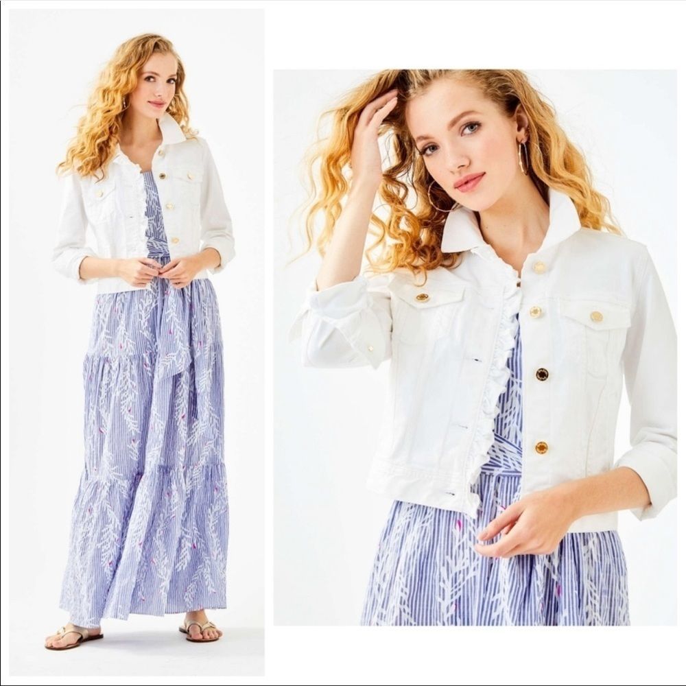 Lilly Pulitzer White Denim Jean Jacket xxs